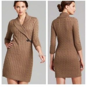 Calvin Klein Faux Wrap Cabel Knit Dress